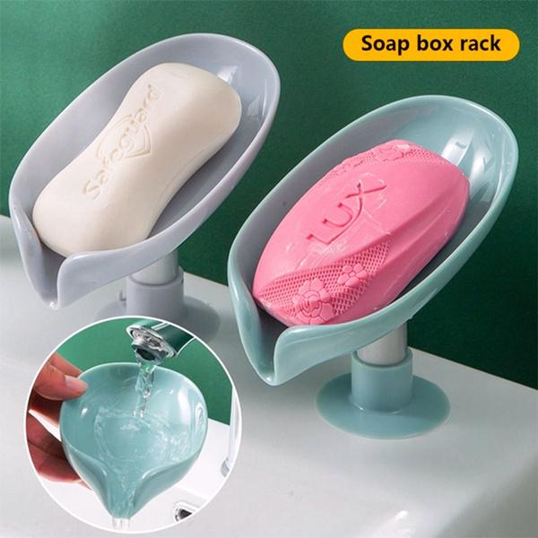 

1 шт. креативная листовая мыльница для ванной комнаты на присоске, стойка для слива мыла, бесшовное крепление для хранения хозяйственного мыла, стеллаж для хранения в ванной комнате