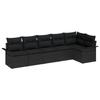 VidaXL Ensemble de canapé de jardin 6 pièces avec coussins noir en poly rattan 3354052