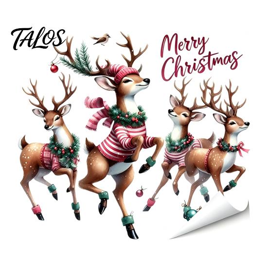 Spanish Christmas Decor Theme Static Sticker, Reusable Decorative Window Decals, Removable Transparent PVC Stickers Waterproof for Holiday Home