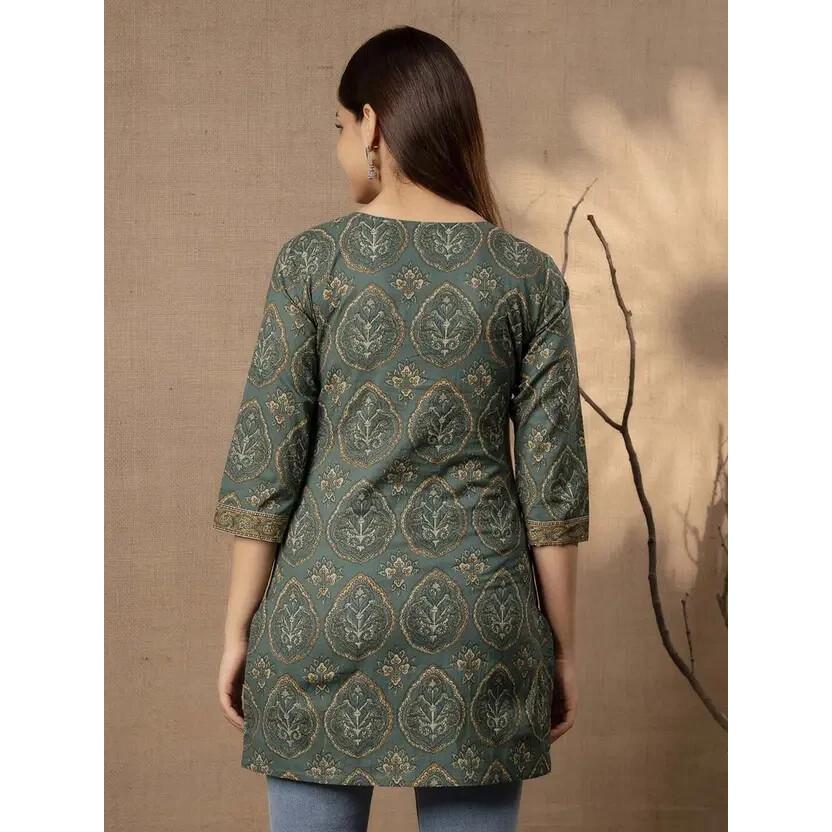 Women Party Wear Printed Rayon Straight Kurta Top Indian Bollywood Top Tunic SC-2139