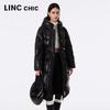 Jin Yujie Women's Celebrity Style Long Hooded Down Puffer Jacket