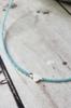 Blue Beaded Choker • Handmade Necklace with Freshwater Shell Heart