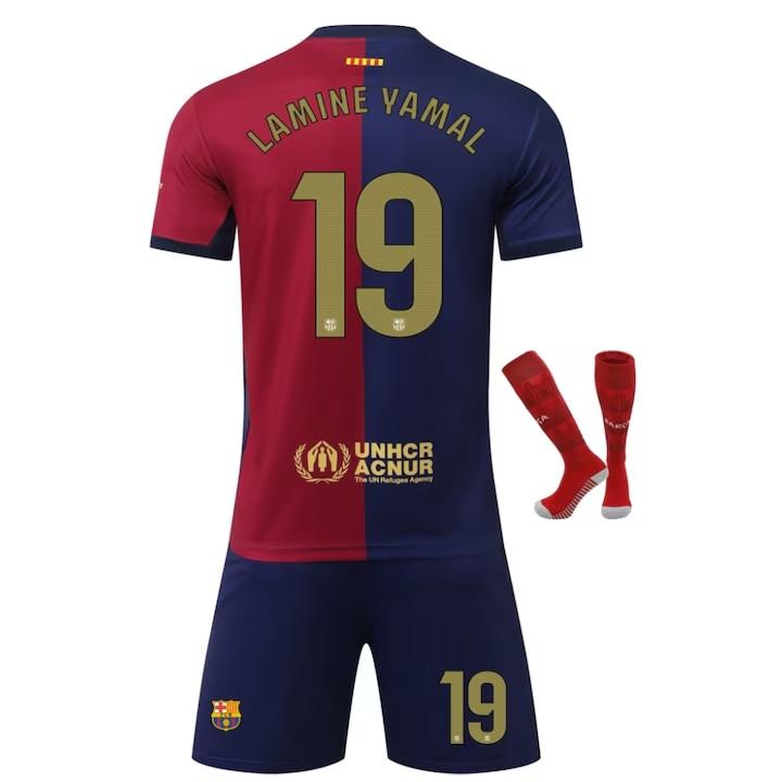 FC Barcelona Yamal 2024-25 Maglia Bambino Traspirante Asciugatura Rapida Blu Manica Corta Divisa Calcio Giovanile