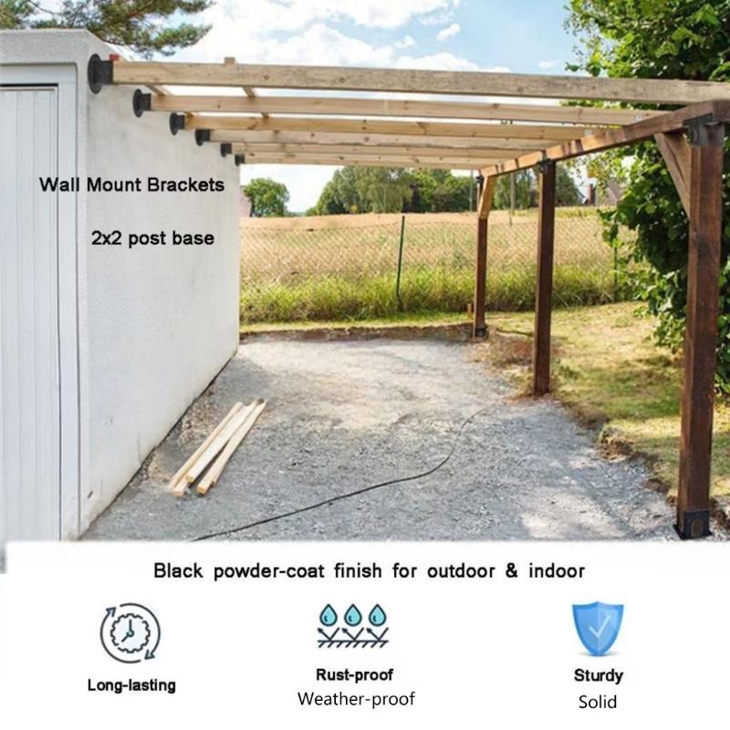 4PCS Solid Metal Fence Railing Brackets Square Base Strong Construction Secure Fencing Support All Weather Applications
