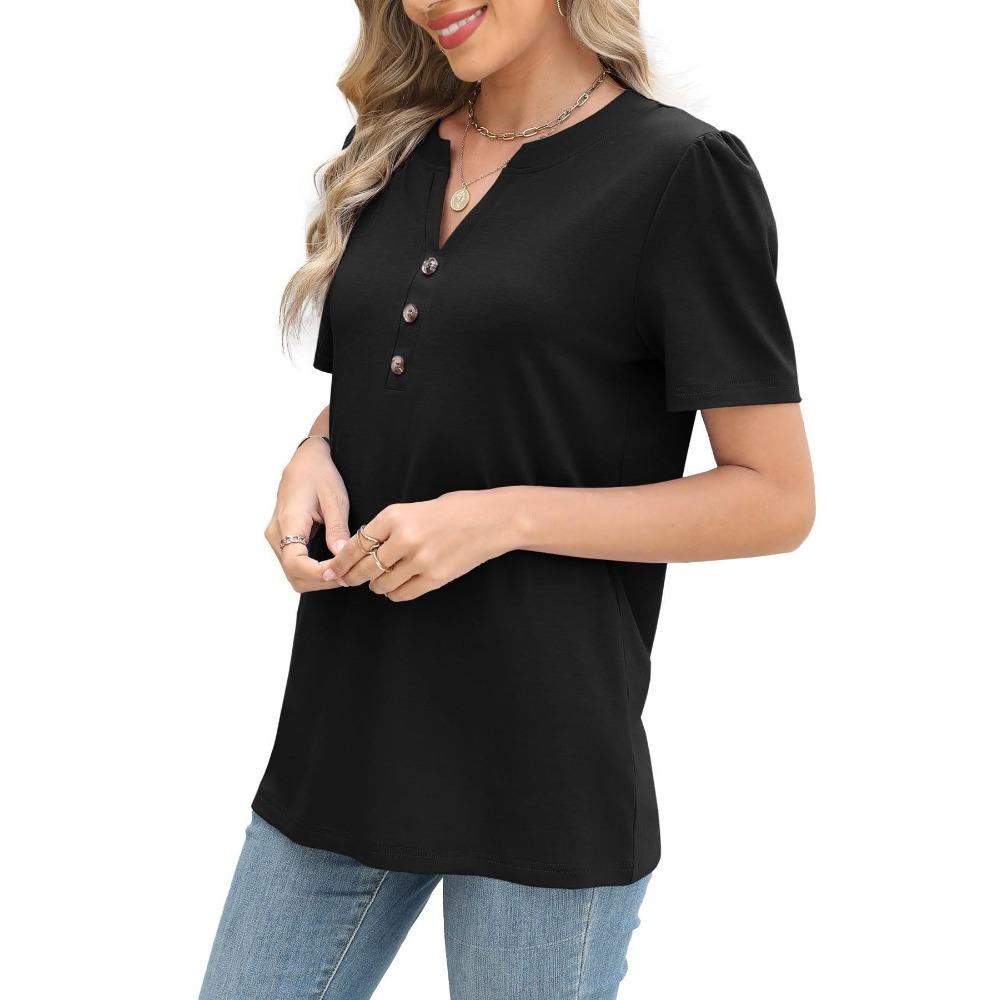 Damski Letni Nowy Wielokolorowy Wszechstronny Top Jednolity Kolor Skręcana Klamra Modny T-shirt z Krótkim Rękawem