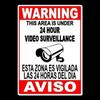 Spanish English Video Surveillance Camera Sign Metal Sign Aviso Security MS013