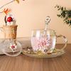 Daisy Enamel Flower Tea Cup - Heat-Resistant Crystal Glass for Home, Office, or Festival Gift