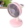 Desk Fan 3 Speed USB Charging Simple 1200mAh Quiet Portable Table Fan for Office Outdoor Home Pink