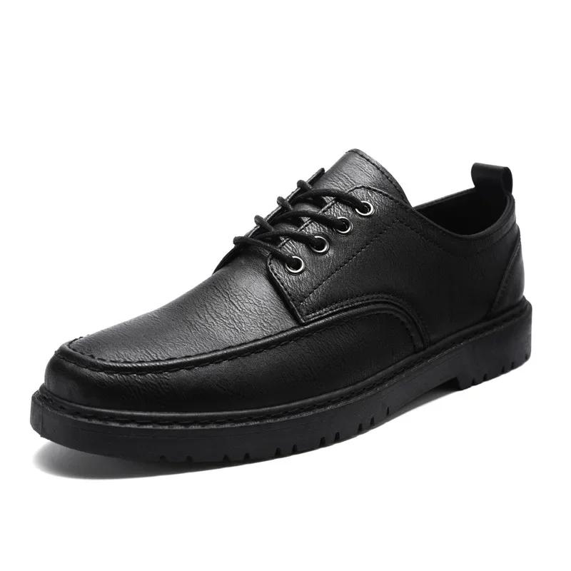 Fashion Casual Shoes for Men Luxury Black Lace-up Oxford Shoe Brogue Male Social Dress Shoe Outdoor Soft Sole Wear-resistant Men Loafers