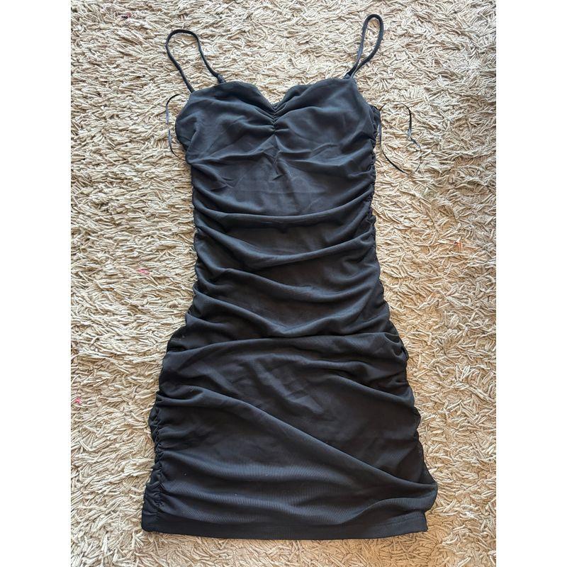 

Canada G * Garage * Sexy Nightclub Mesh Stretch Mini Sling Dress Black XS