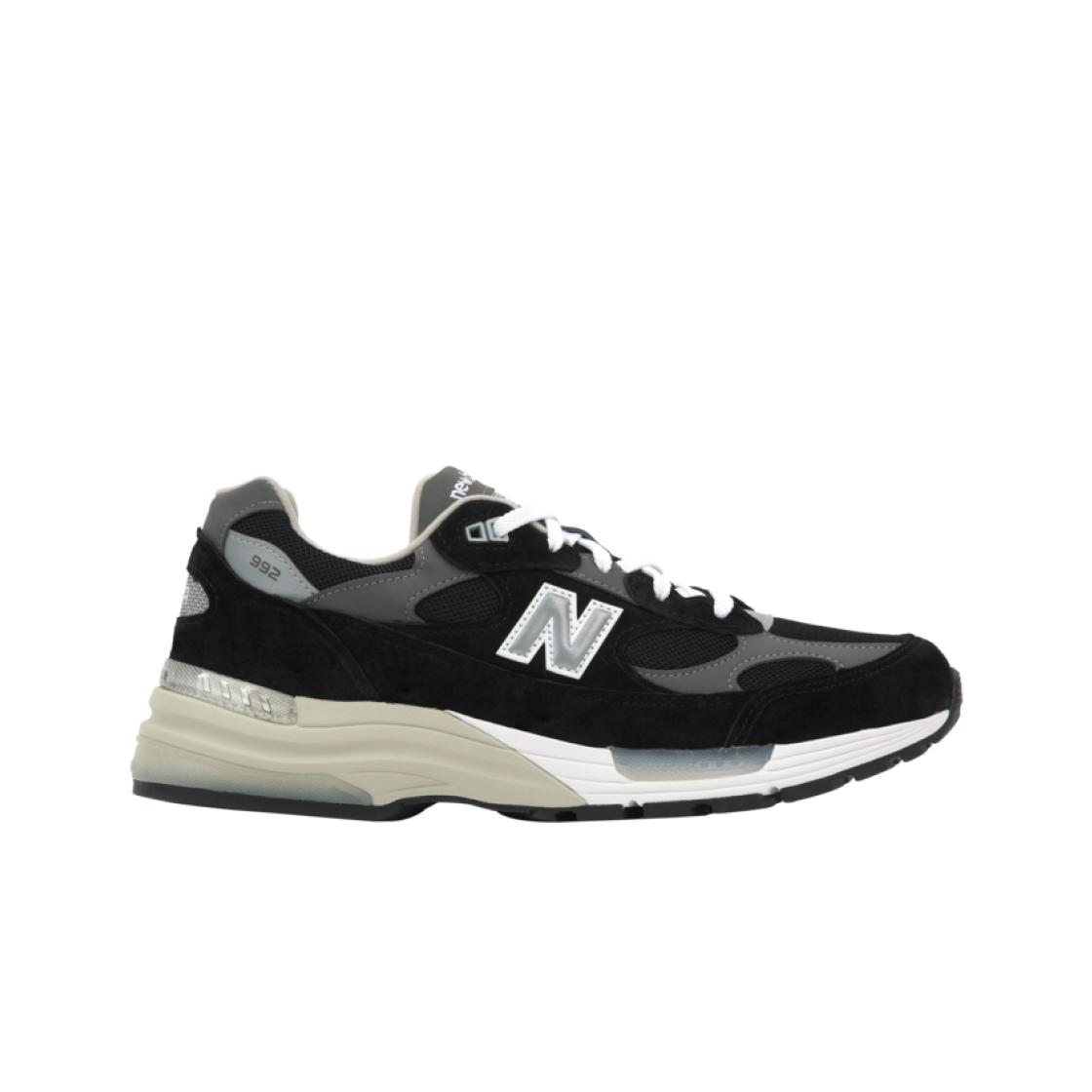 New Balance 992 Сделано в США Черный 2025 Унисекс Кроссовки Серый Серебристо-металлик U992BK 37.5