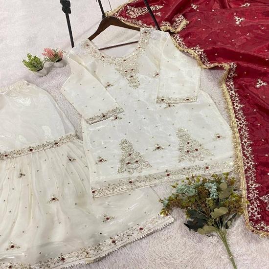The Mehrunisa Regal Zari Silk Sharara Ensemble M