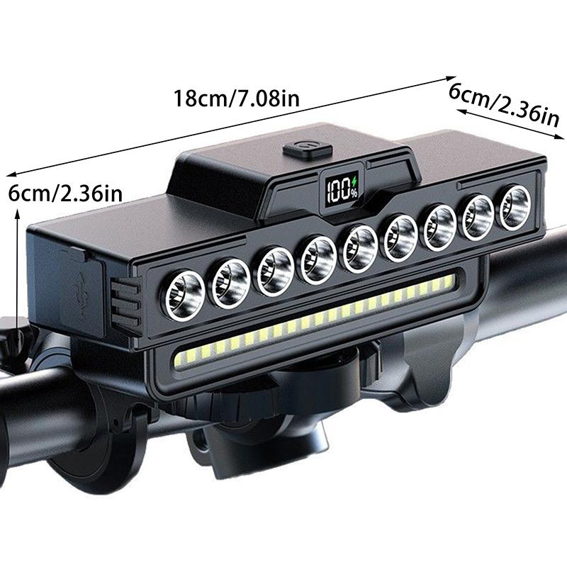 9 LED Bergfahrrad Nachtfahr Ausrüstung Scheinwerfer Mit Hupe Starkes Licht Weitreichend USB Lade Modell Einfach zu Installieren