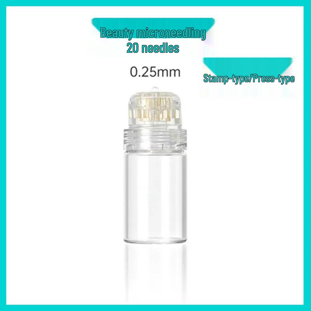 Beauty Gold 20-Pin Micro-Needle Stamp & Water-Soluble Needles - Portable Manual Press