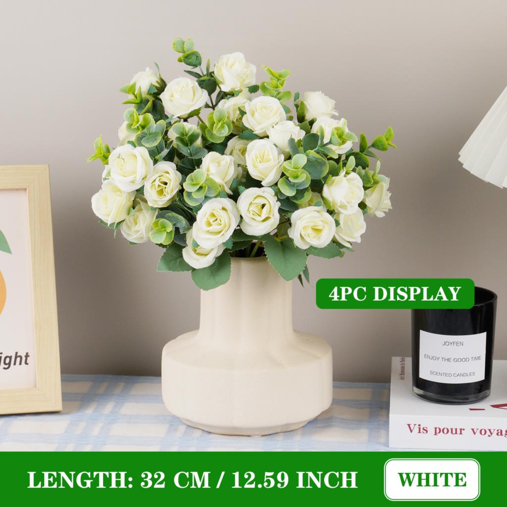 Artificial Beautiful Flowers Roses with 11 heads Silk Fake Flower for Wedding Home Living Room Table Decor Accessories Wreath