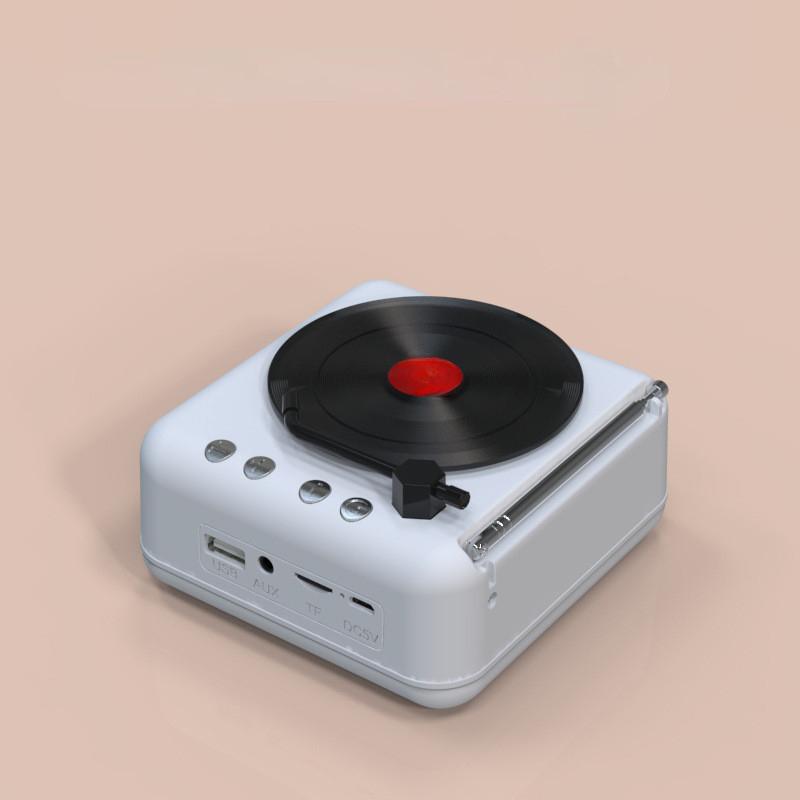 Vintage Vinyl Record Machine HIFI Sound Effects Super Standby Radio Portable Large Battery Bluetooth Speaker New 112.4*105*57mm