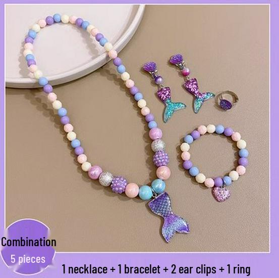 Frozen Princess Kids' Necklace & Bracelet Gift Set for Christmas or Birthday