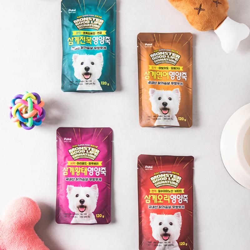 [Pet] Monster Good Life Dog Nutrition Porridge Samgye & Salmon 120 G
