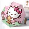 1pc Hello Kitty Automatic Opening/Closing Umbrella with Pink Bow Design - Portable Folding Design, 8-Rib Iron Frame Outdoor Umbrella for Fans, Travele
