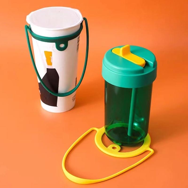 Silicone Cup Handle Silicone Water Bottle Handle Silicone Cup Sleeve Portable Drink Holder for Office School Outdoor Use