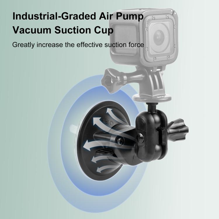 PULUZ 1/4 Inch Magic Arm Suction Cup Mount (Black)