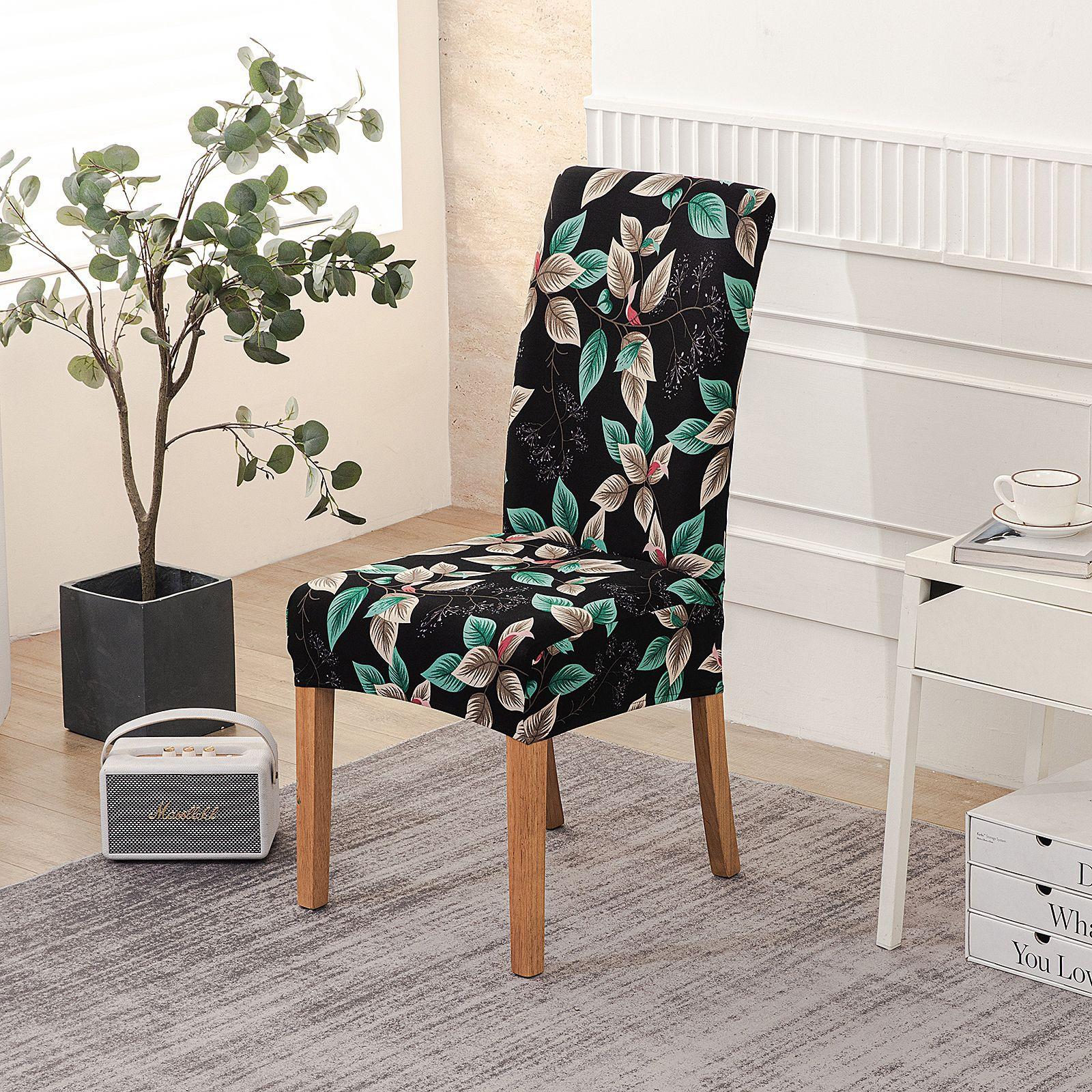 

New Print Four Seasons Hotel Home Elastic Chair Cover Restaurant One-Piece Chair Cushion Modern Simple Chair Cover Regular chair cover