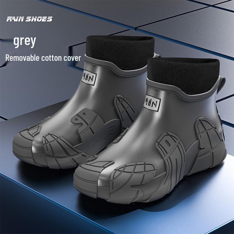 

Мужские нескользящие уличные водные туфли 2025: Короткие резиновые рыболовные сапоги с флисовой подкладкой Size 43