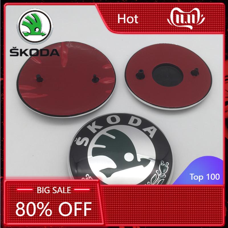 Car Sticker 2025 New 1pcs 3D 88mm 79mm for SKODA Car Front Grille Head Hood Bonnet Emblem Rear Tail Bumper Trunk Sticker Badge