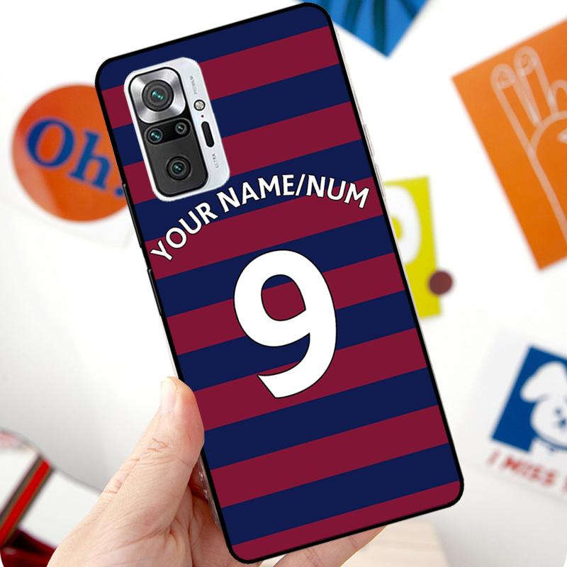 Personalised Football Number Strips Case For Xiaomi Redmi Note 12 Pro 11 8 9 10 Pro 9S 10S 11S 12S Redmi 12C 10C 9C 10A Cover