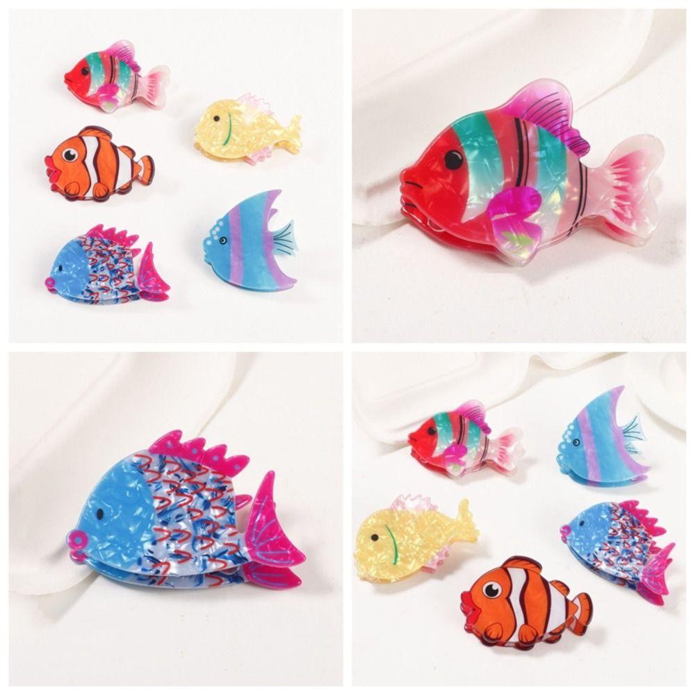 

Animal Fish Hair Claw Non-slip Large Shark Clip Cute PVC Claw Clip Daily Style E