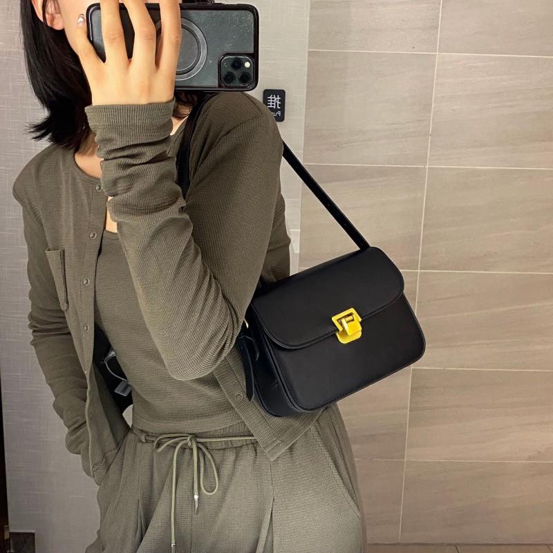 Womens Mini Square Crossbody Bag PU Leather Vintage Style Shoulder With Lock Phone Pocket