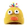 Women Knitted Hat Sausage Mouth Design Ear Protection Warm Hat 3D Big Eyes Versatile Hat Winter Accessory