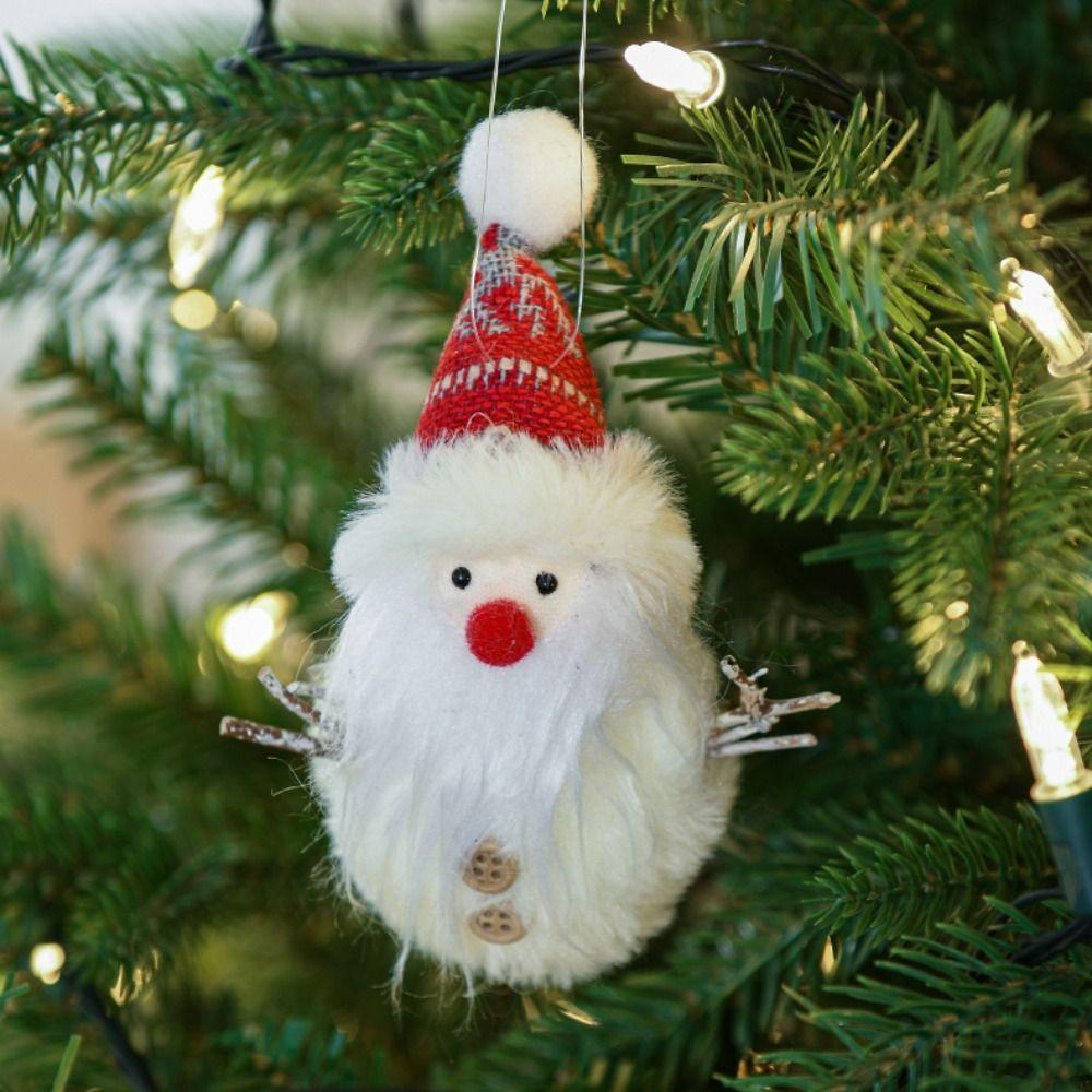 Red Scarf Plush Doll Pendant Xmas Ornament Christmas Tree Pendant New Year