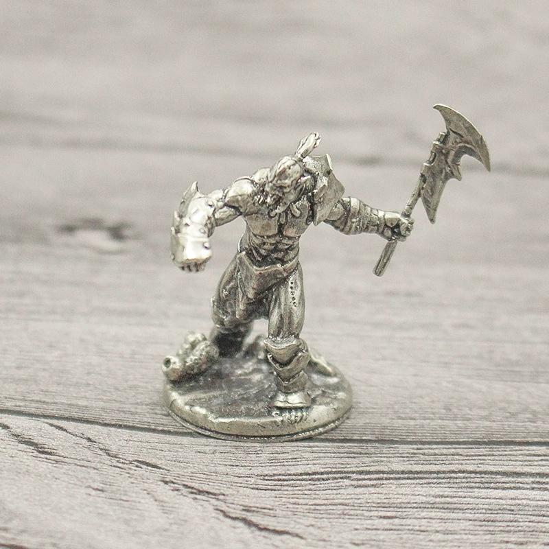 Solid White Copper Tribal Warrior Figurine Retro War Model Desktop Decor Gift for Men