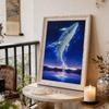 DIY Diamond Art Pearl Painting Kit for Adults, Blue Whale Shaped Pearl Art Painting Wall for Home Office Decor Handmade Gift