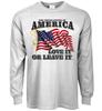 Long Sleeve T-shirt USA Love It or Leave It American Pride American Flag