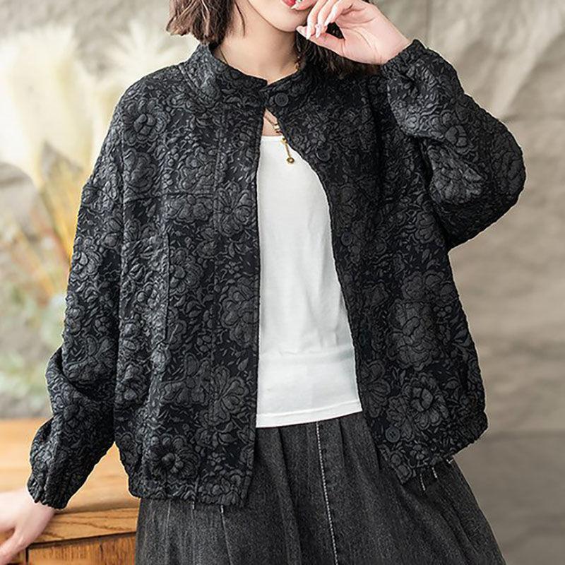 

Женская куртка Весна Осень Верхняя одежда Свободная Однобортная Клетчатая куртка Куртка Оверсайз Пальто XXXXL чёрный