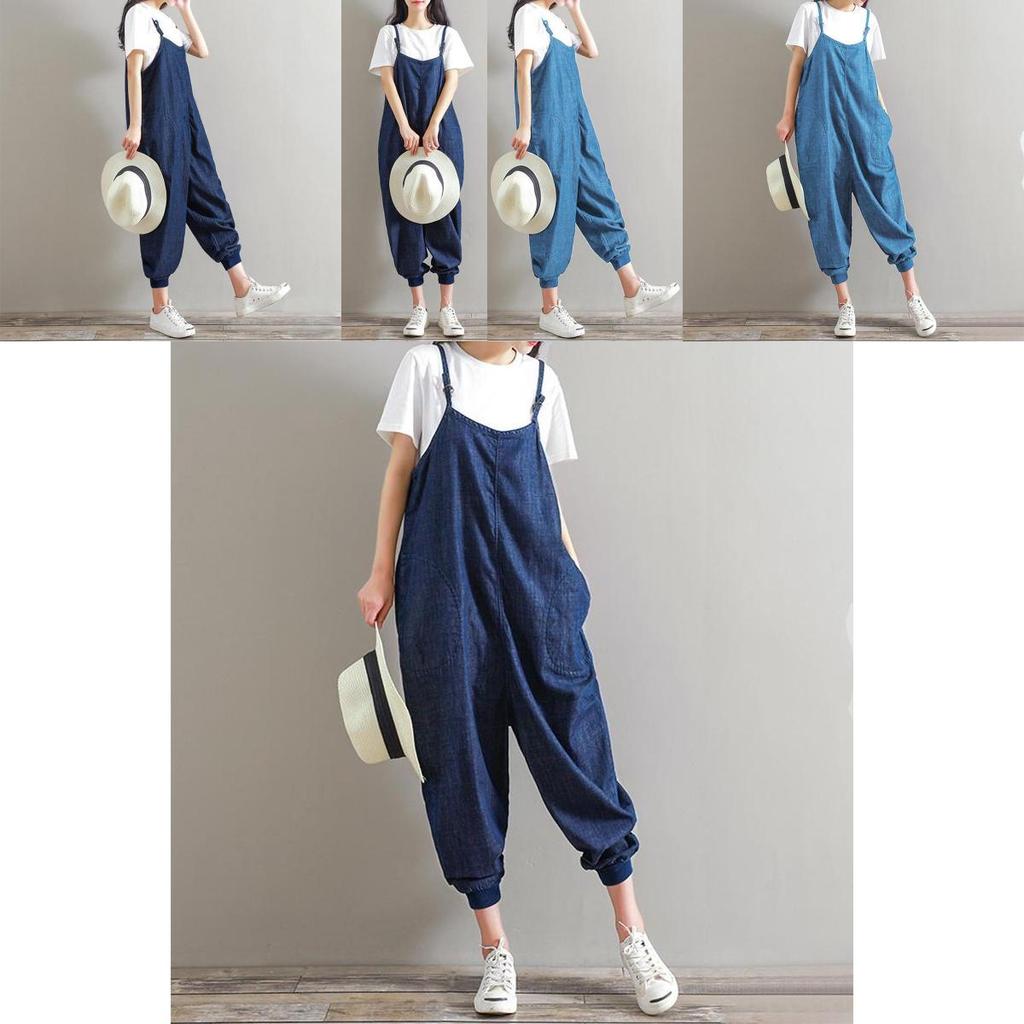 Premium Quality Women Jumpsuits Loose Sleeveless Backless Overalls Stylishly Retro