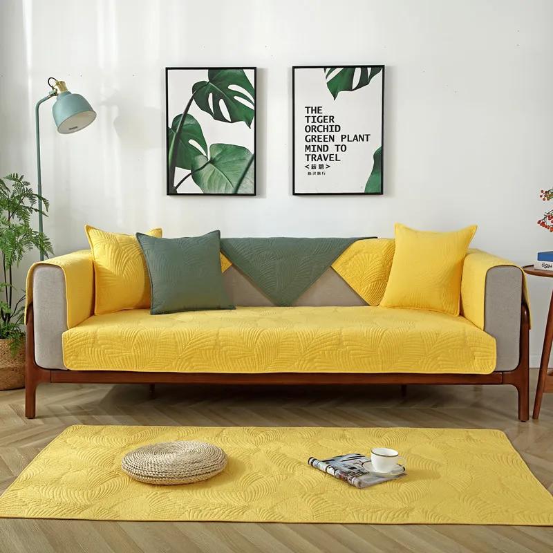 Washed Cotton Sofa Covers Universal for All Seasons Couch Mat Anti-slip Couch Protector Slipcover Removable Home Sofa Cushion
