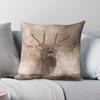 Bugling Bull Elk Hütte Quadratische Kissenhülle Polyester Leinen Samt Muster Reißverschluss Dekorative Kissenhülle für Sofakissen Haus Dekokissenbezug