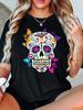 Fashion Women Blouse 2025 New Style La Calavera De La Catrina Sugar Skull Womens Short Sleeve Tshirt Camisetas T Print Tee