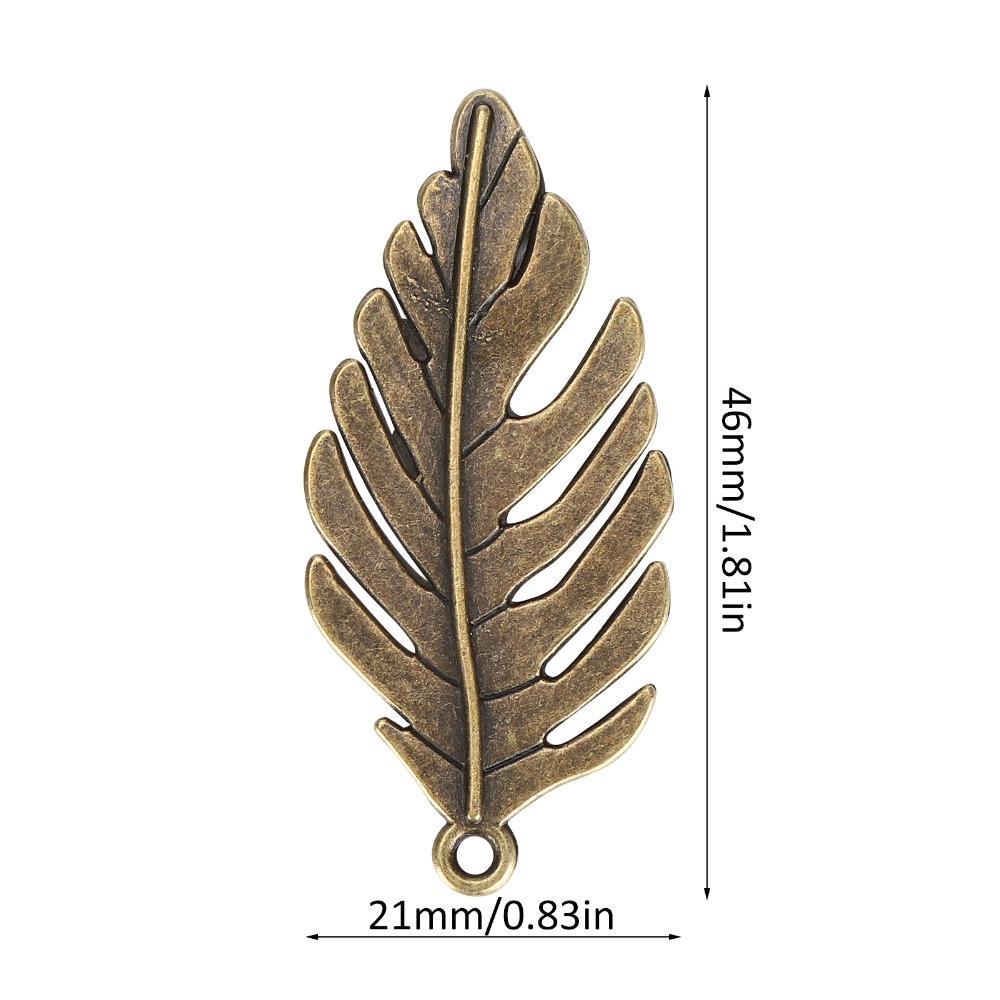 20pcs Bronze Bronze Leaf Jewelry Accessories Alloy Antique Leaf Charms 21*46MM Hollow Leaf Metal Bracelets DIY