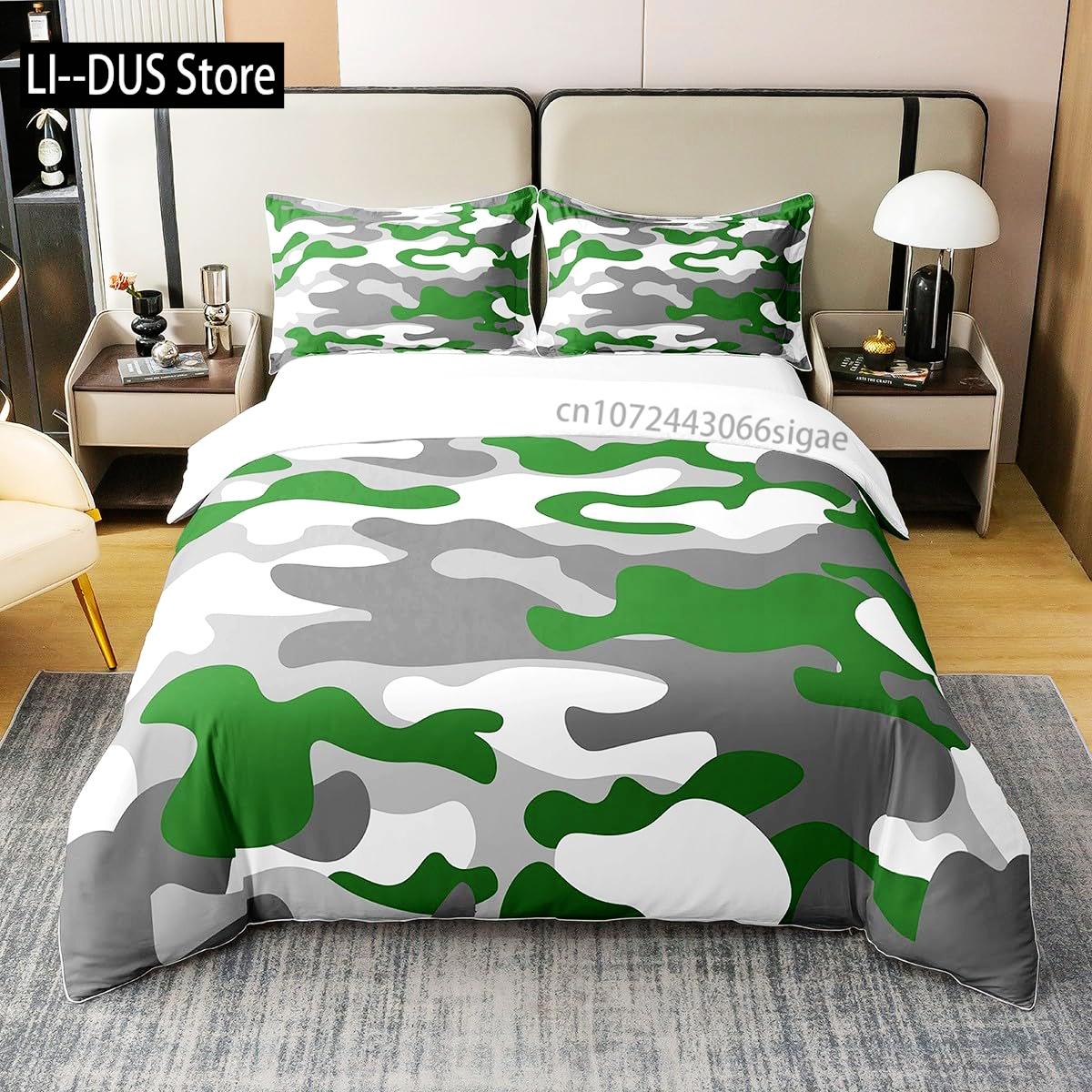 

Comforter Forest Green Abstract Pattern Decor 3 Piece Bedding Set Comforter With 2 Pillow Shams King Queen Size Comforter (quilt)-EU Single(135*200cm)3pcs