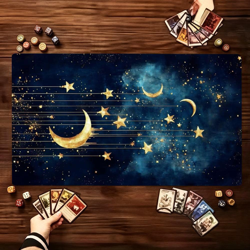 Cosmic Galaxy Swirl Art Large Game Playmat Non Slip Rubber Desk Mat For Card Gaming Laptop Keyboard Home Office Setup
