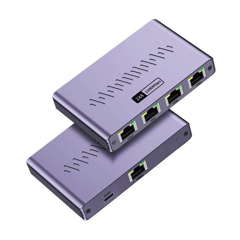 Switch Divisor de Red Gigabit RJ45 de 1 a 4