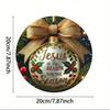 Vintage Jesus Religious Metal Tin Sign 8x8 Inch Round Wall Decor For Christmas Pre Drilled Holes