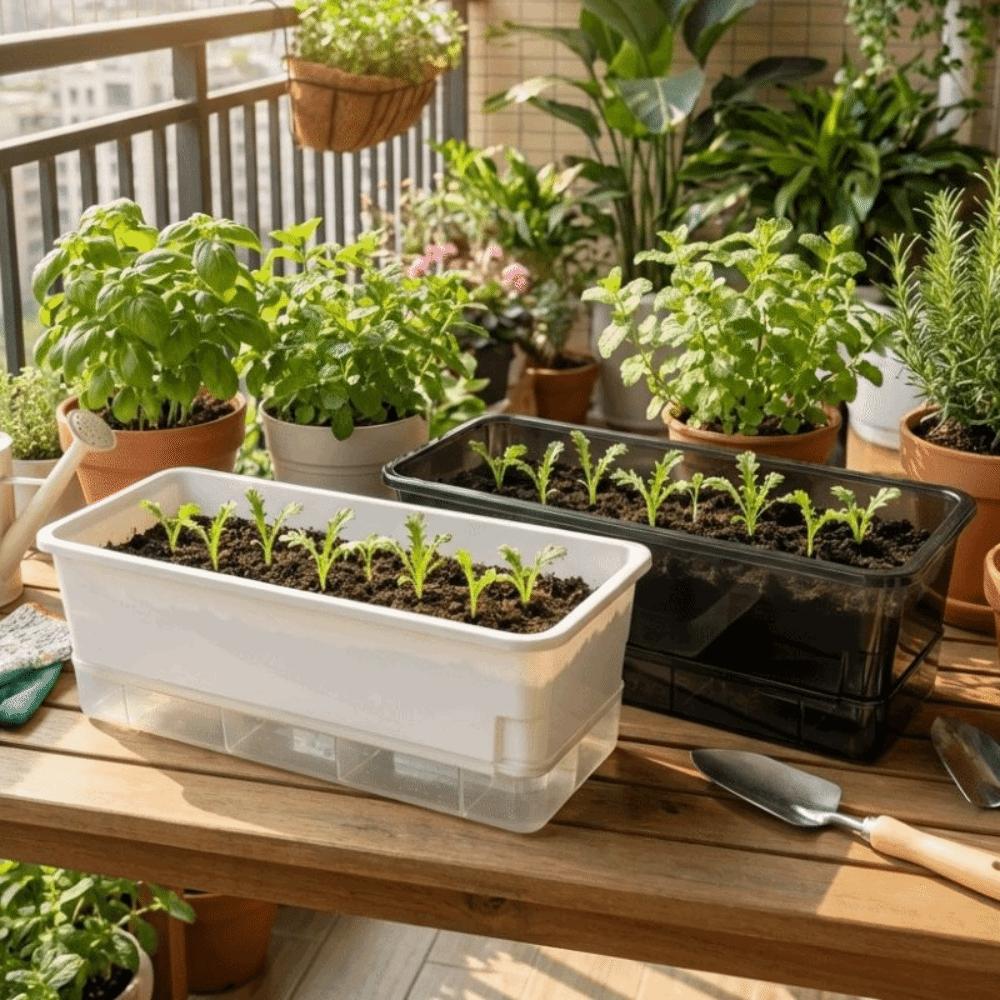 Plastic Hydroponic Plant Pots Thicken Self Watering Seedling Tray Cultivation Box Planting Container Germination Tray