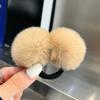 Hairball Hair Band~ Real Rex Rabbit Hairball Ball Head Rope Cute, Simple and Versatile Hair Rope High Elastic Tie Head Rubber Band Female