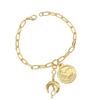 Trendiges Verstellbares 14K Gold Charm Armband Mond Stern Strand Schmuck Verstellbare Charm Kette Handgelenk Dekoration Für Frauen