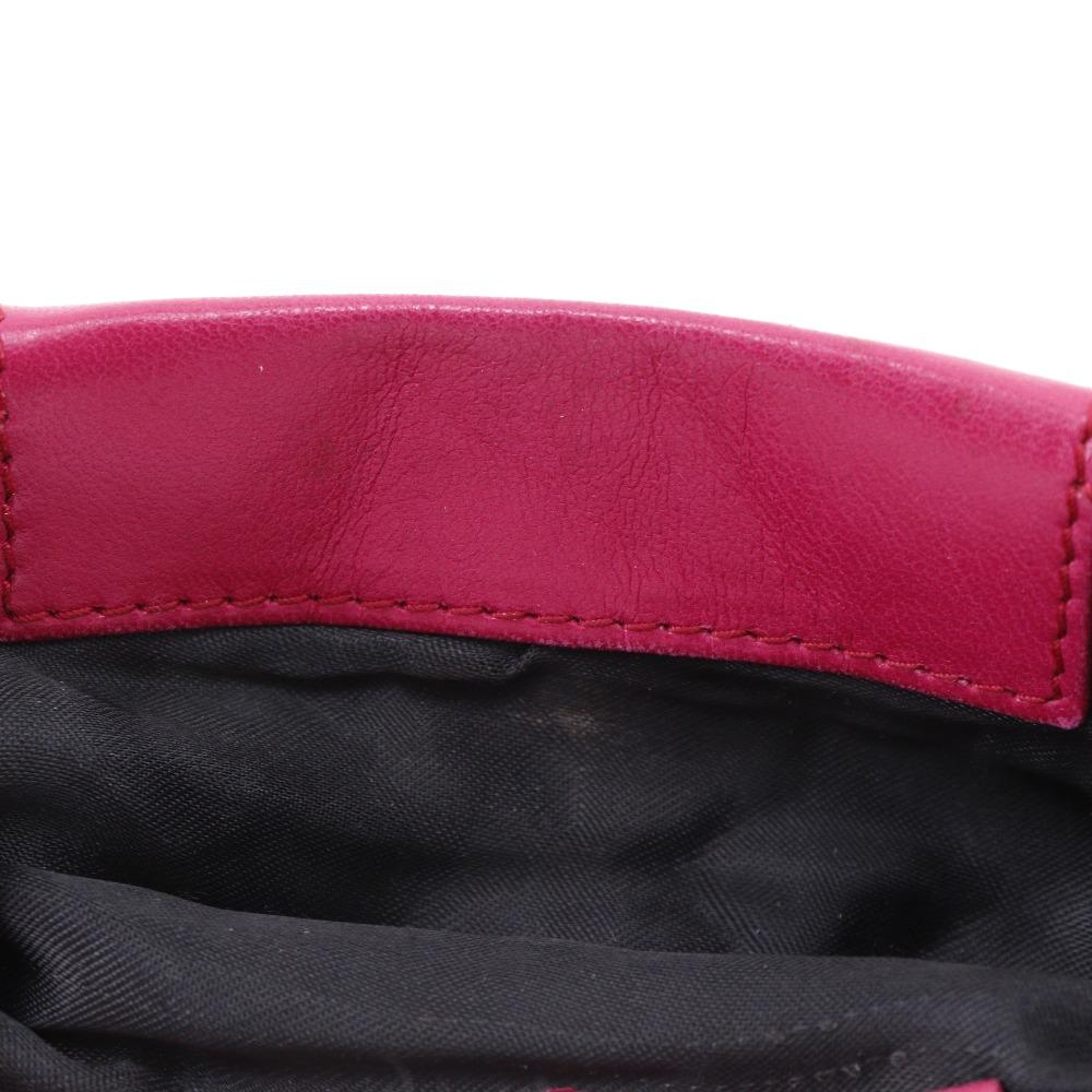 LOEWE Pochette Shoulder Bag fringe pink leather Women Used